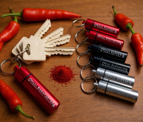 Chili Schlüsselanhänger schwarz mit Carolina Reaper – ultra scharf