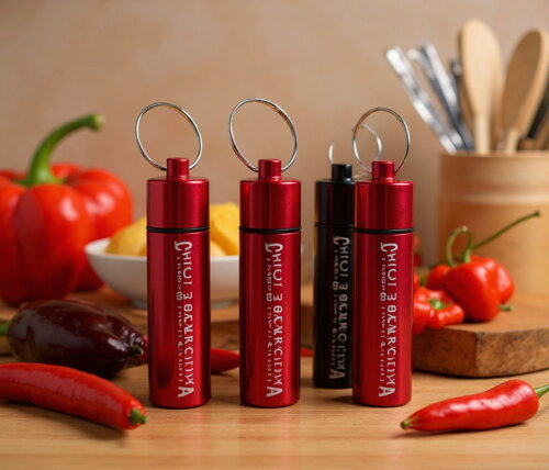 Chili Schlüsselanhänger rot mit Trinidad Scorpion – ultra scharf