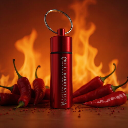 Chili Schlüsselanhänger rot mit Carolina Reaper – ultra scharf