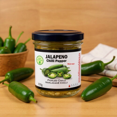 Eingelegte grüne Jalapenos geschnitten 100 g – mild
