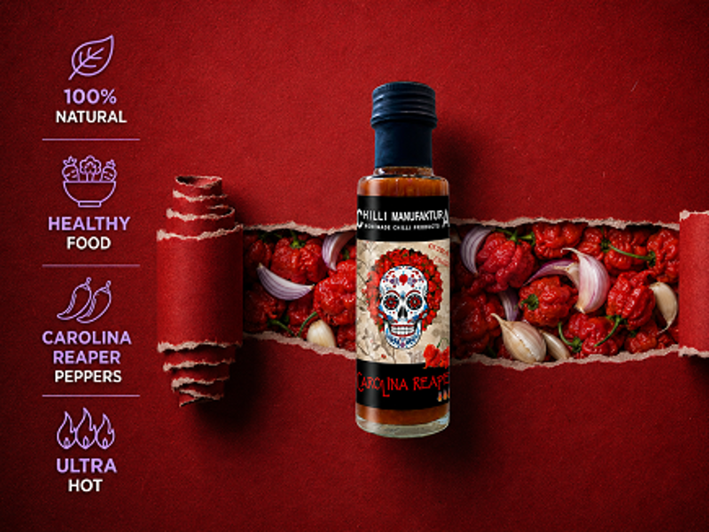 Carolina Reaper Chili Sauce 100 ml – ultra scharf Carolina Reaper Chili Sauce 100 ml – ultra scharf
