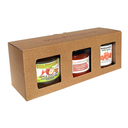 Geschenkbox 3-teilig Jam, Mash, Eingelegtes Chili